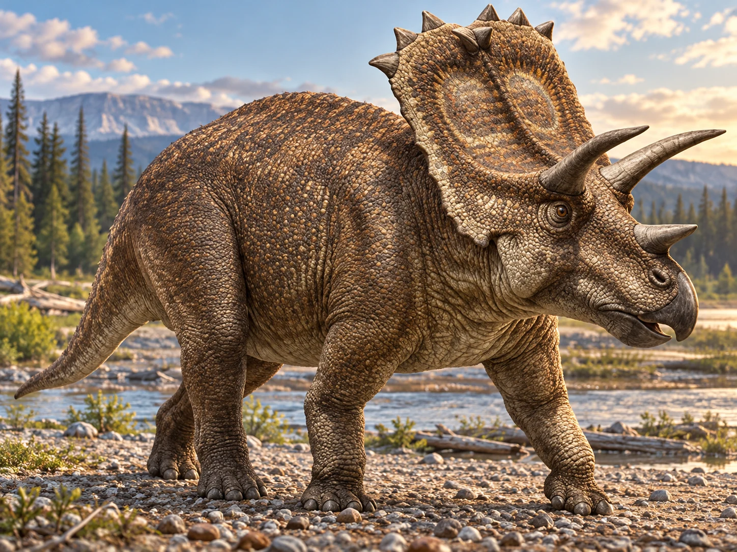 Anchiceratops — AI artistic reconstruction following the credited complete-body reference