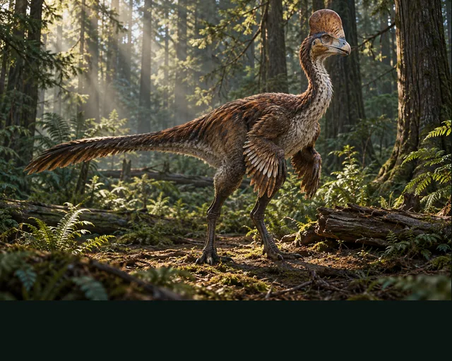 Anzu in a prehistoric landscape — AI-generated artistic interpretation