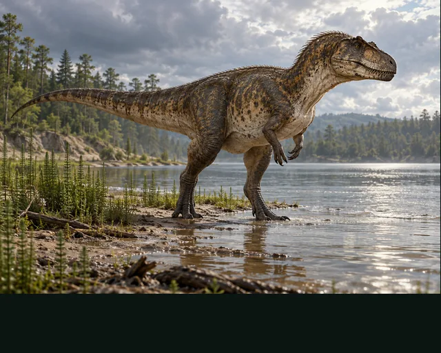 Appalachiosaurus in a prehistoric landscape — AI-generated artistic interpretation