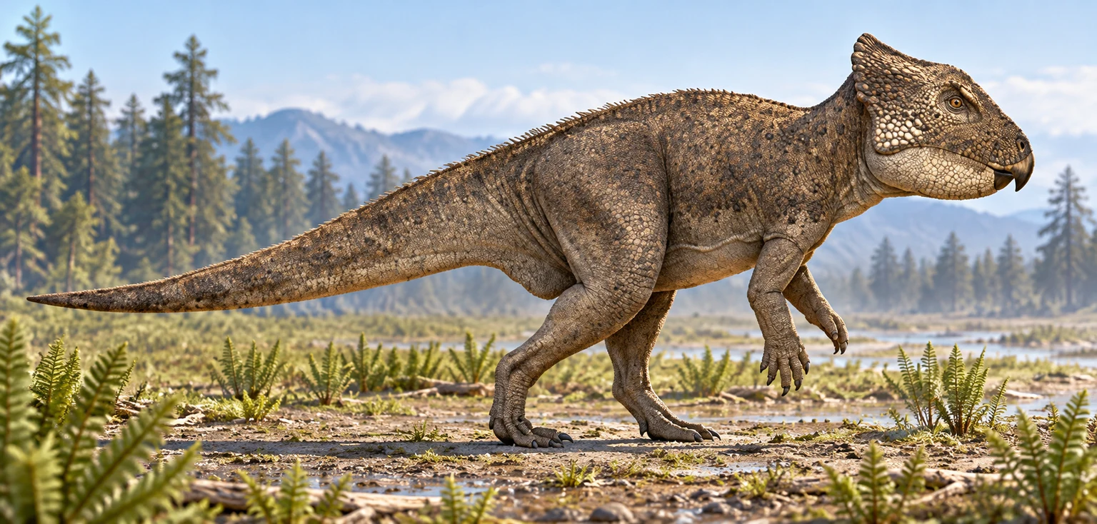 Archaeoceratops — AI artistic reconstruction following the credited complete-body reference