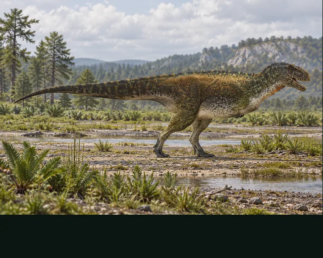 Artistic reconstruction of Arcovenator in a prehistoric landscape