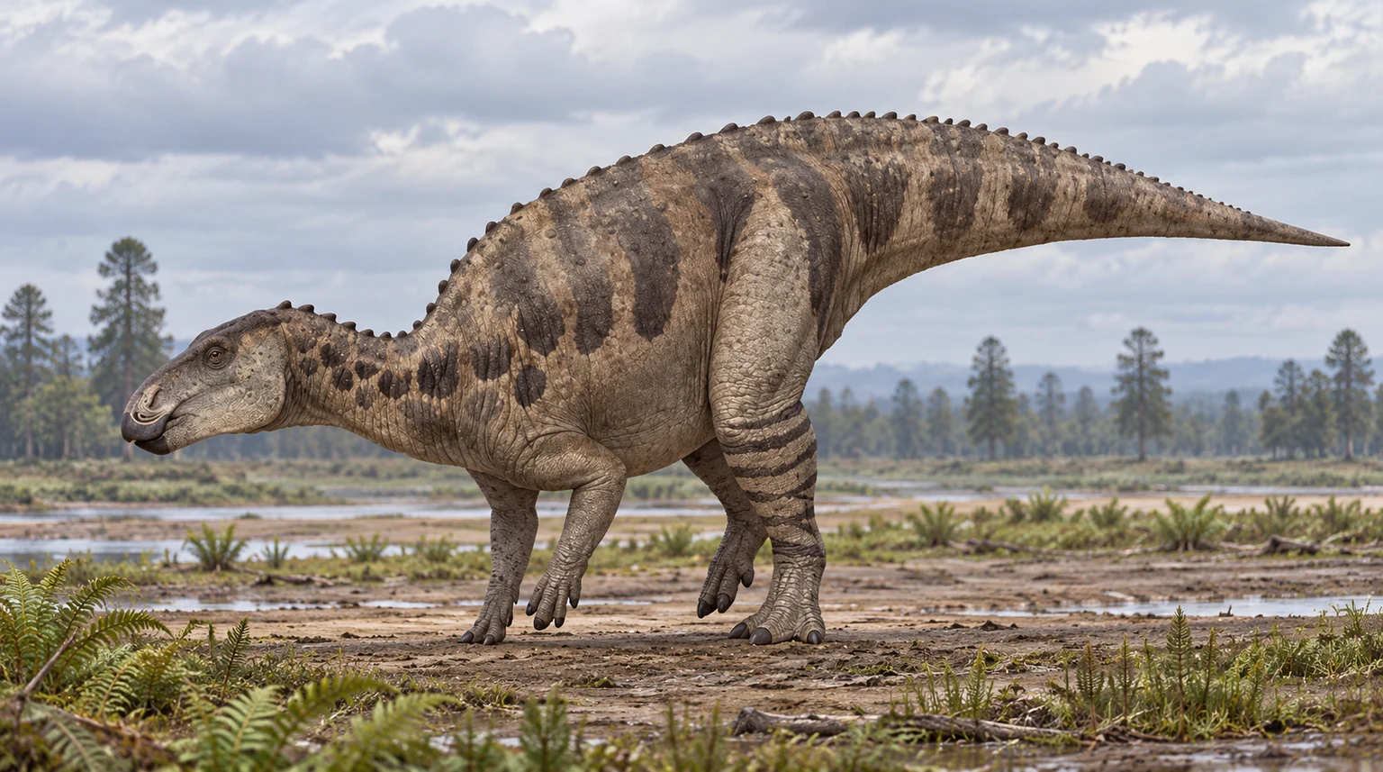 Bactrosaurus — AI artistic reconstruction following the credited complete-body reference