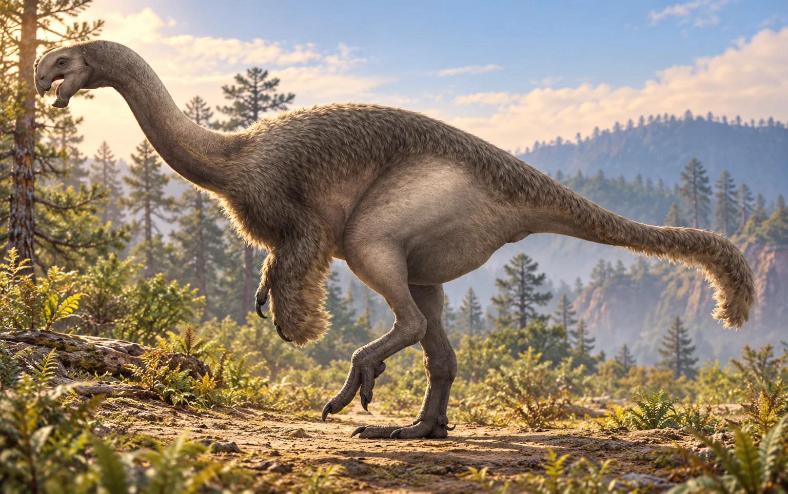 Beibeilong — AI artistic reconstruction following the credited complete-body reference