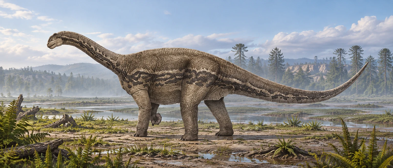 Bellusaurus — AI artistic reconstruction following the credited complete-body reference