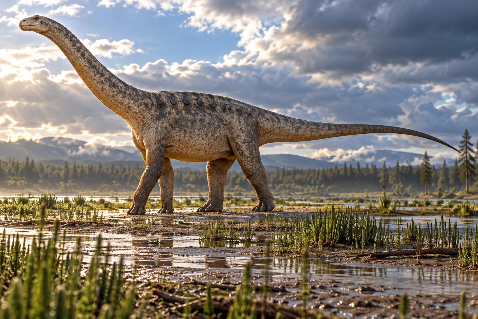 Bravasaurus — AI artistic reconstruction following the credited complete-body reference