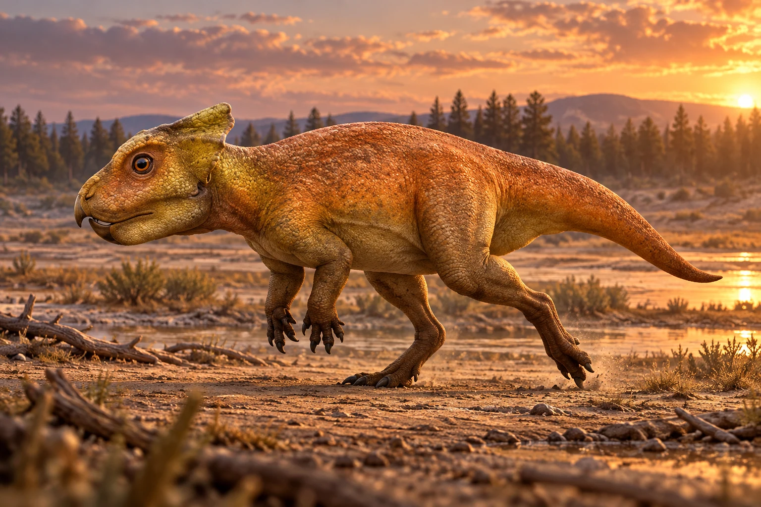 Breviceratops — AI artistic reconstruction following the credited complete-body reference