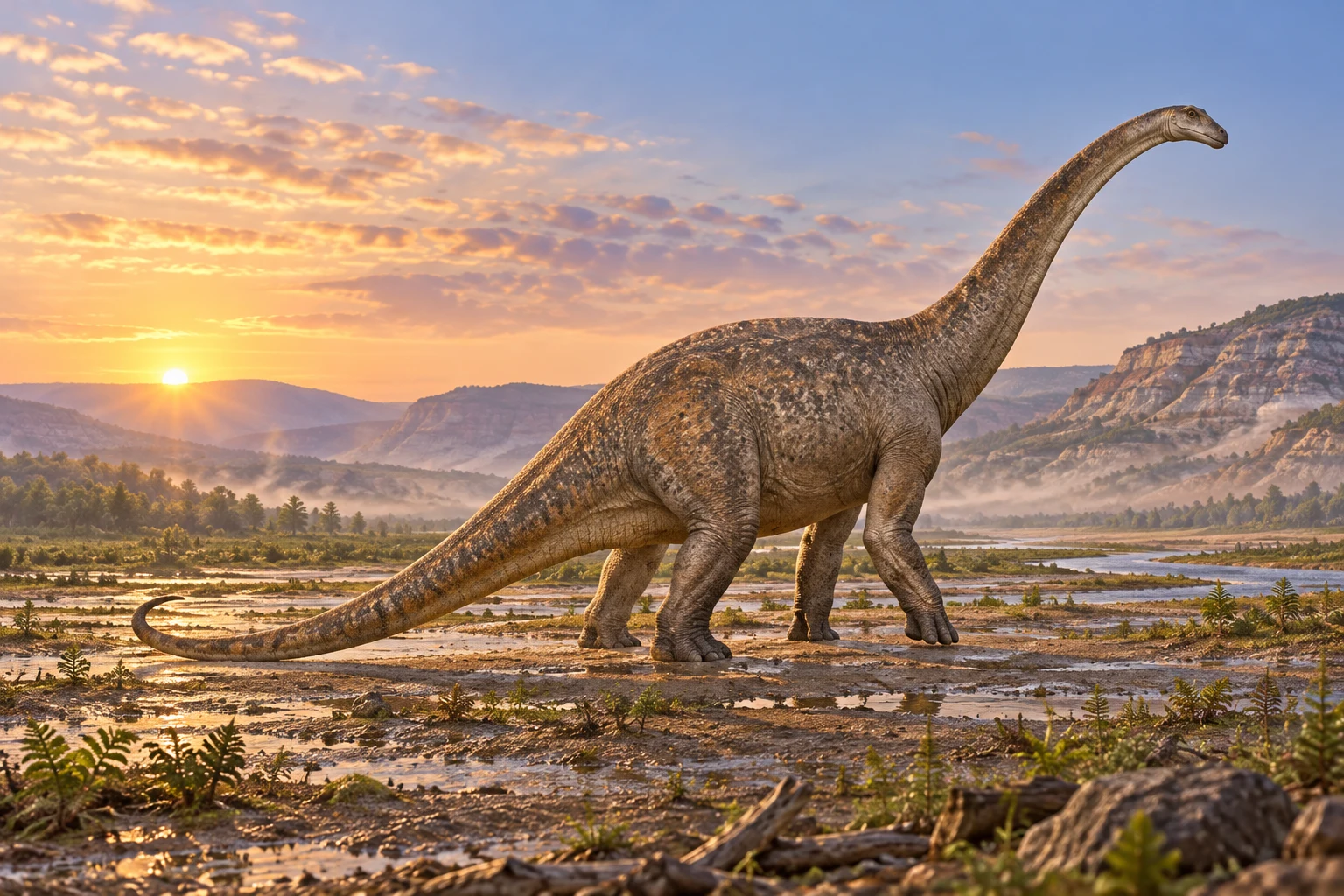 Cetiosauriscus — AI artistic reconstruction following the credited complete-body reference