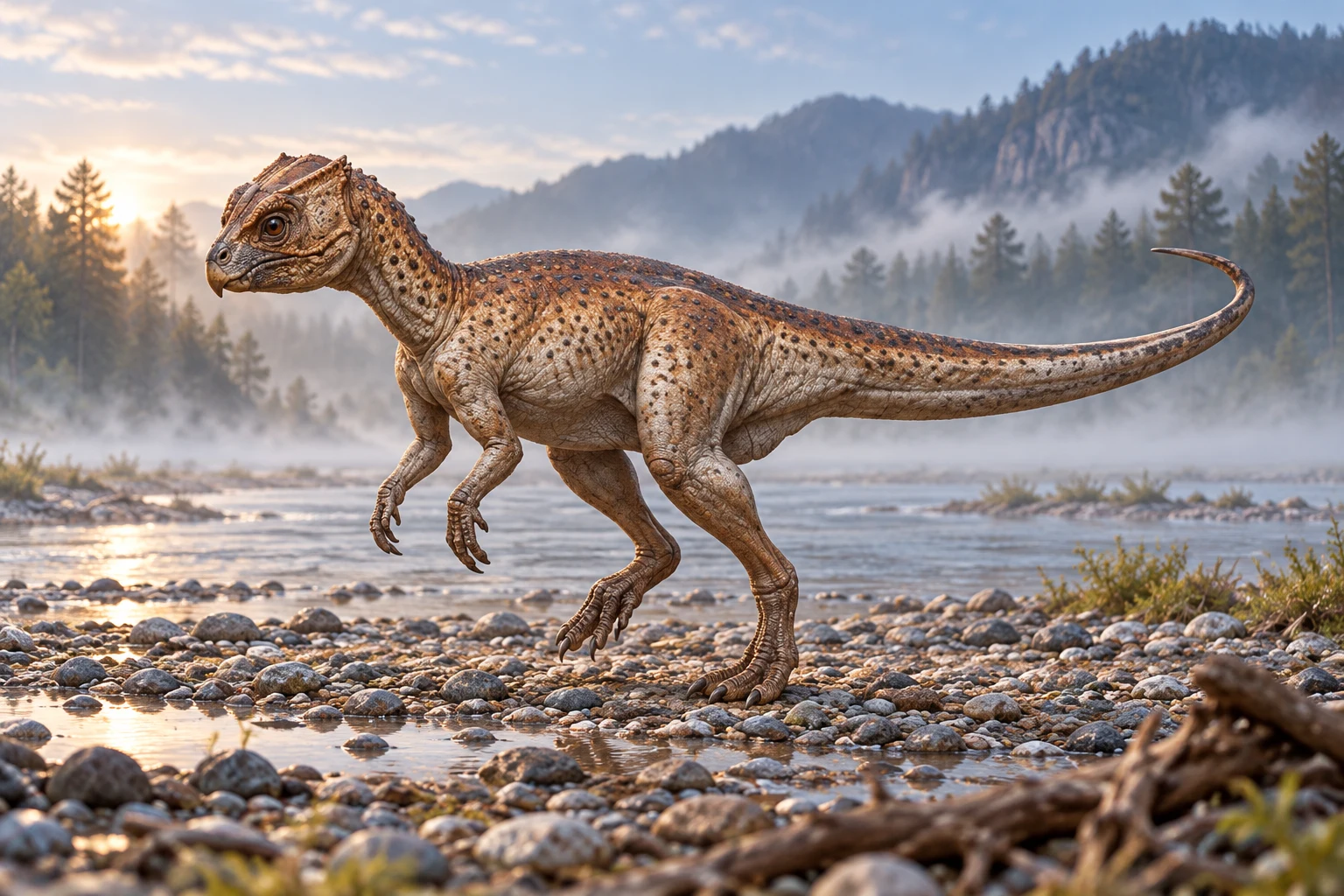 Chaoyangsaurus — AI artistic reconstruction following the credited complete-body reference