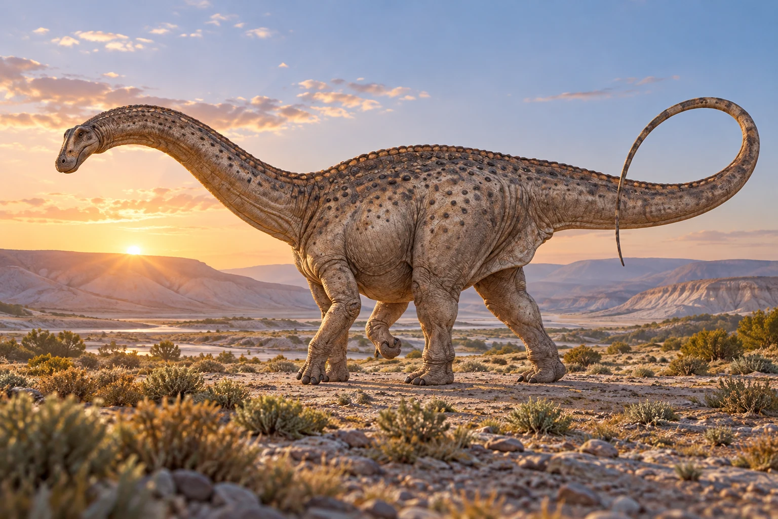 Chubutisaurus — AI artistic reconstruction following the credited complete-body reference