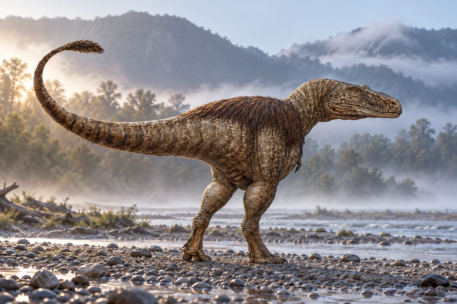 Condorraptor — AI artistic reconstruction following the credited complete-body reference
