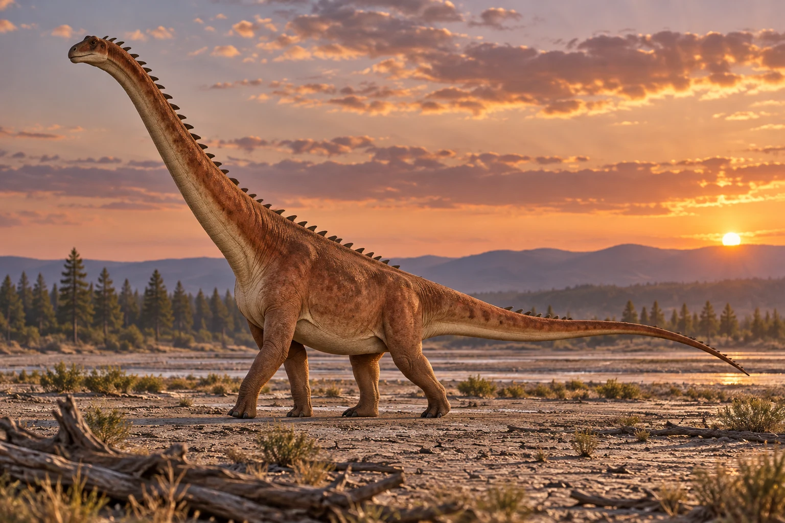 Drusilasaura — AI artistic reconstruction following the credited complete-body reference