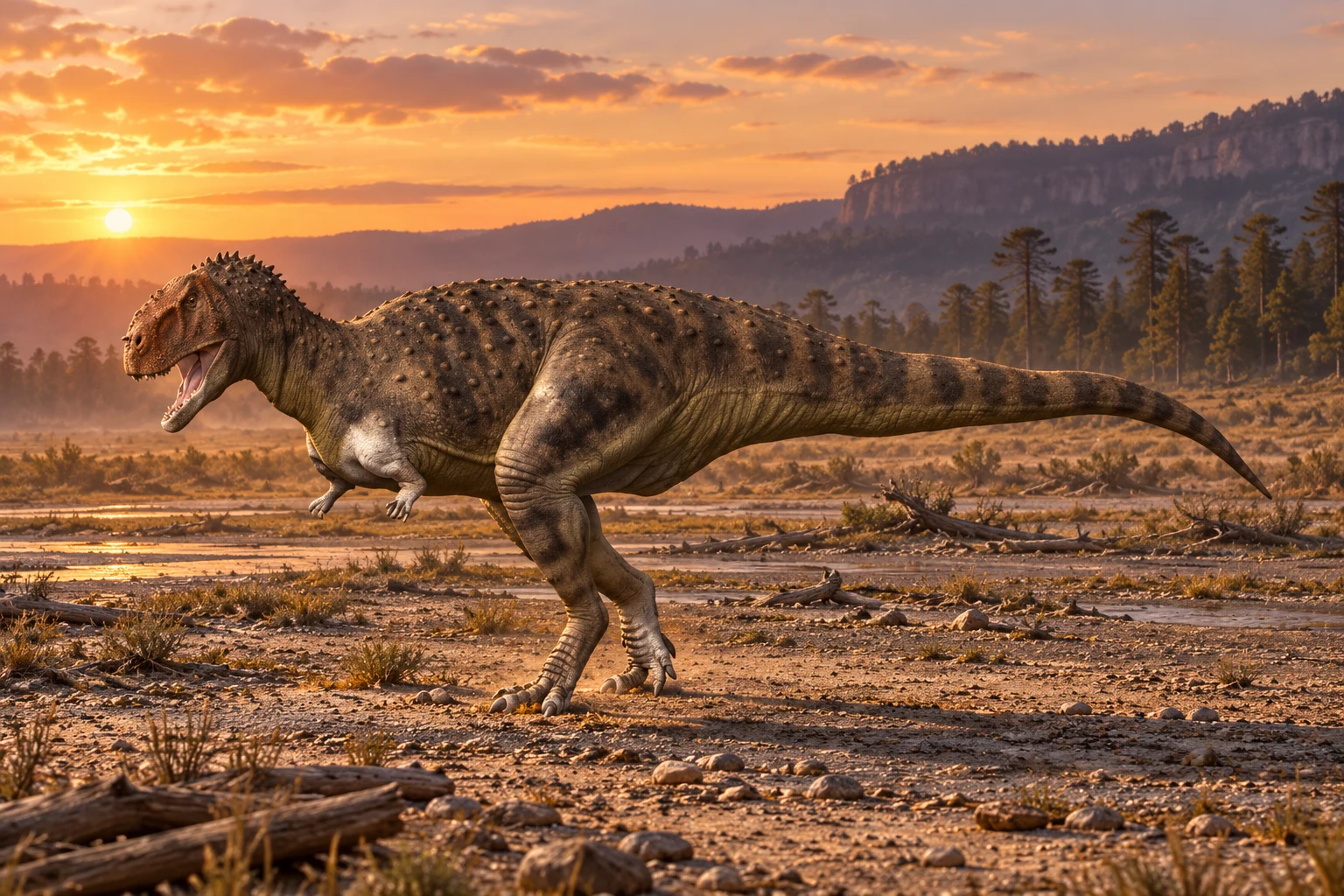 Eoabelisaurus — AI artistic reconstruction following the credited complete-body reference