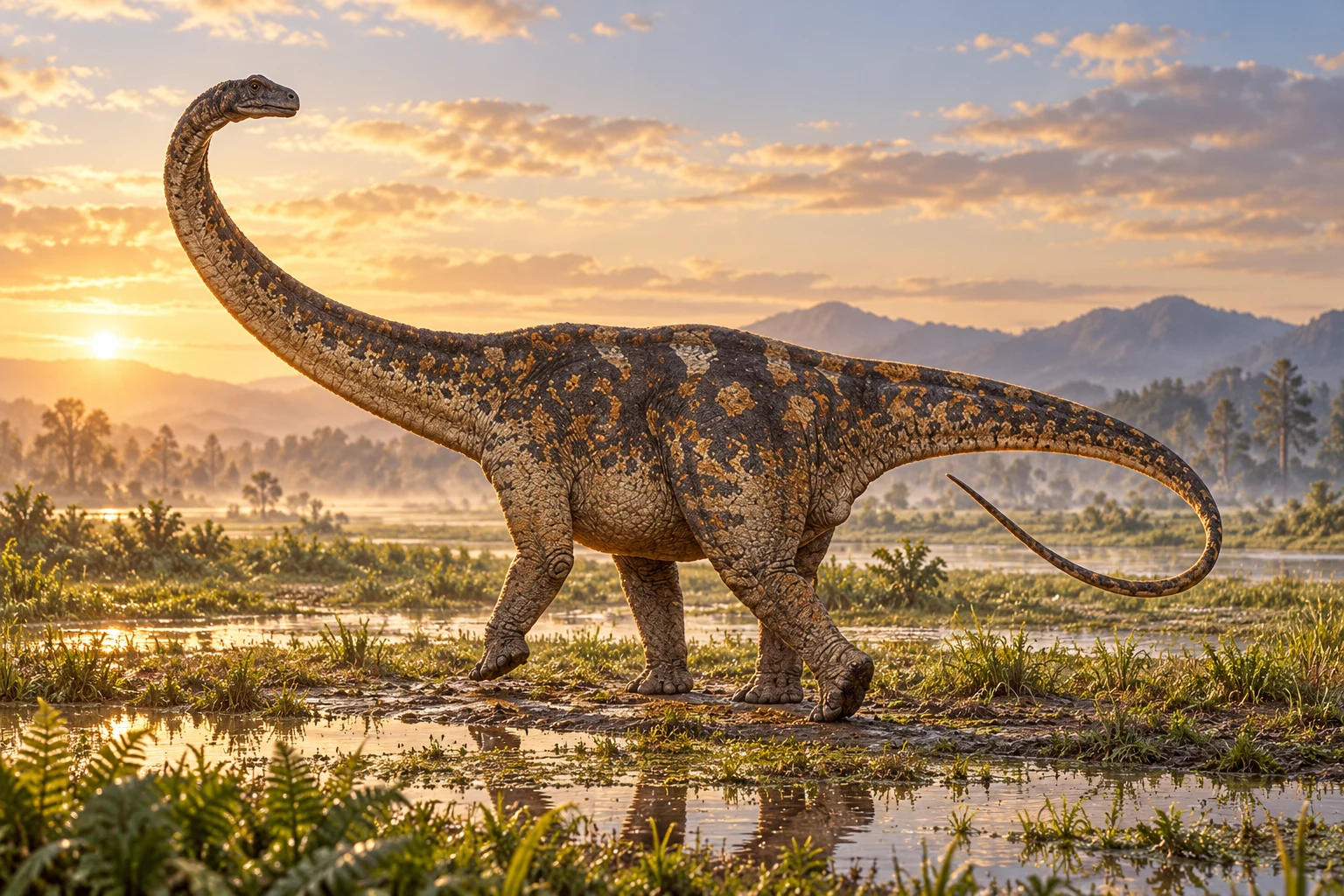 Euhelopus — AI artistic reconstruction following the credited complete-body reference