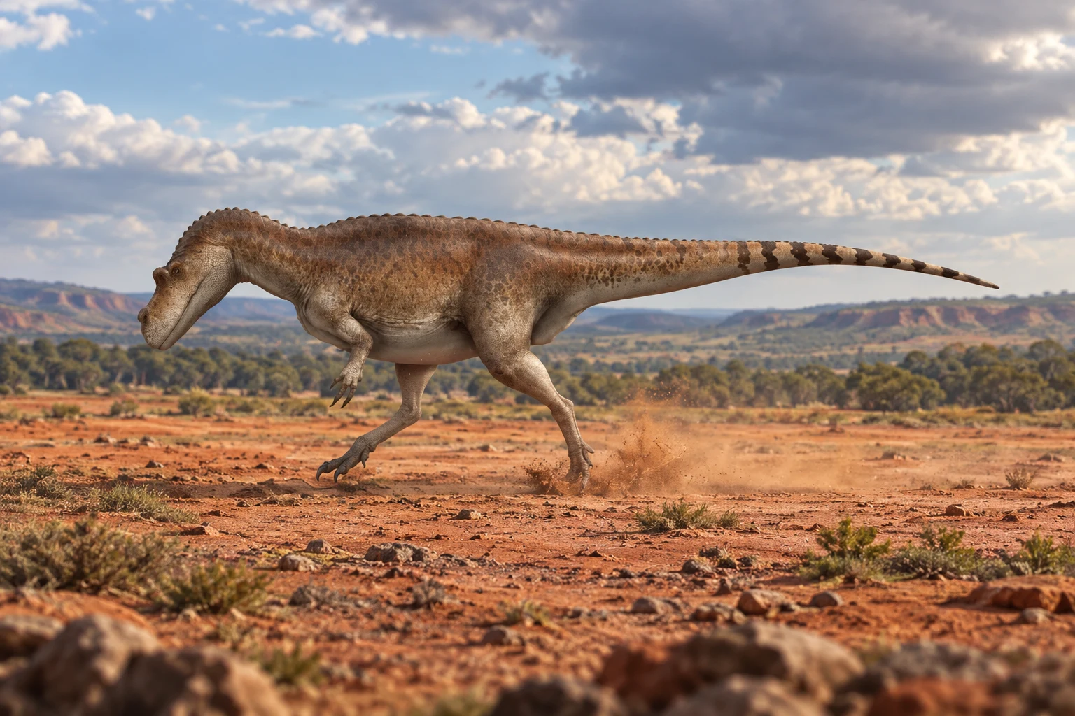 Genyodectes — AI artistic reconstruction following the credited complete-body reference