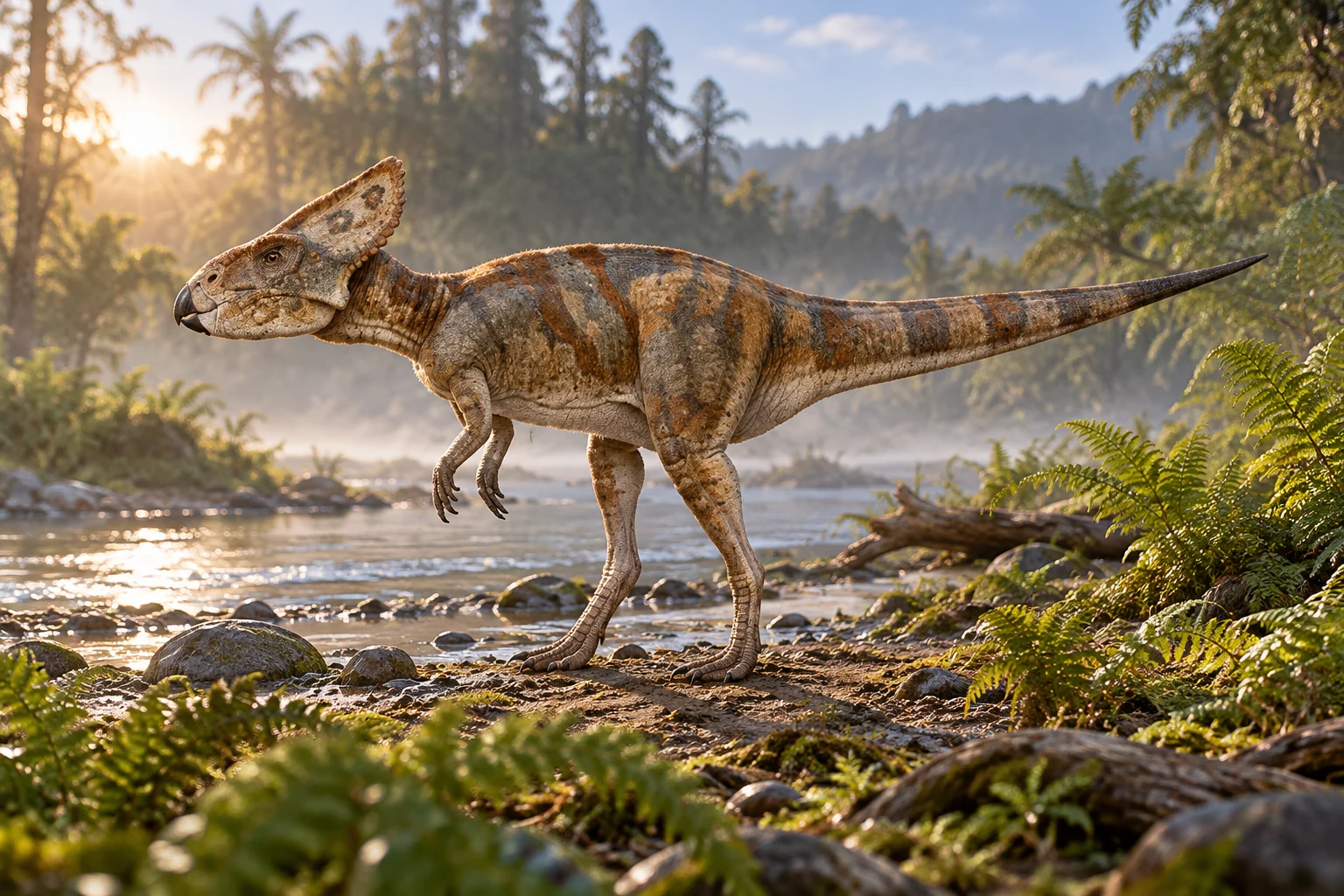 Graciliceratops — AI artistic reconstruction following the credited complete-body reference