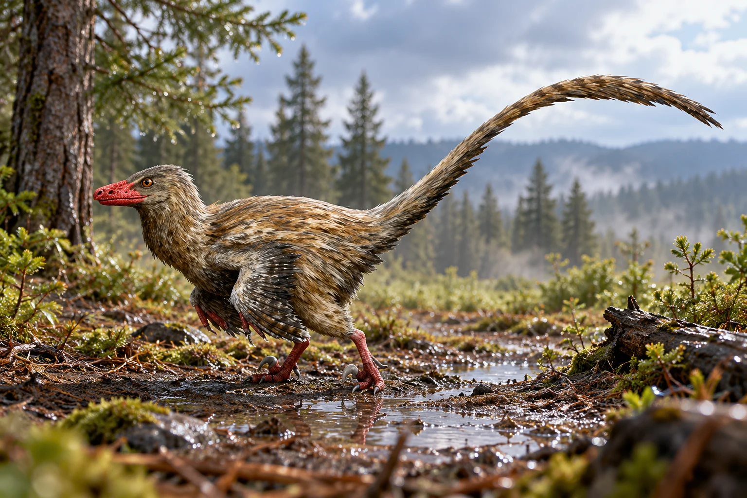 Hesperonychus — AI artistic reconstruction following the credited complete-body reference