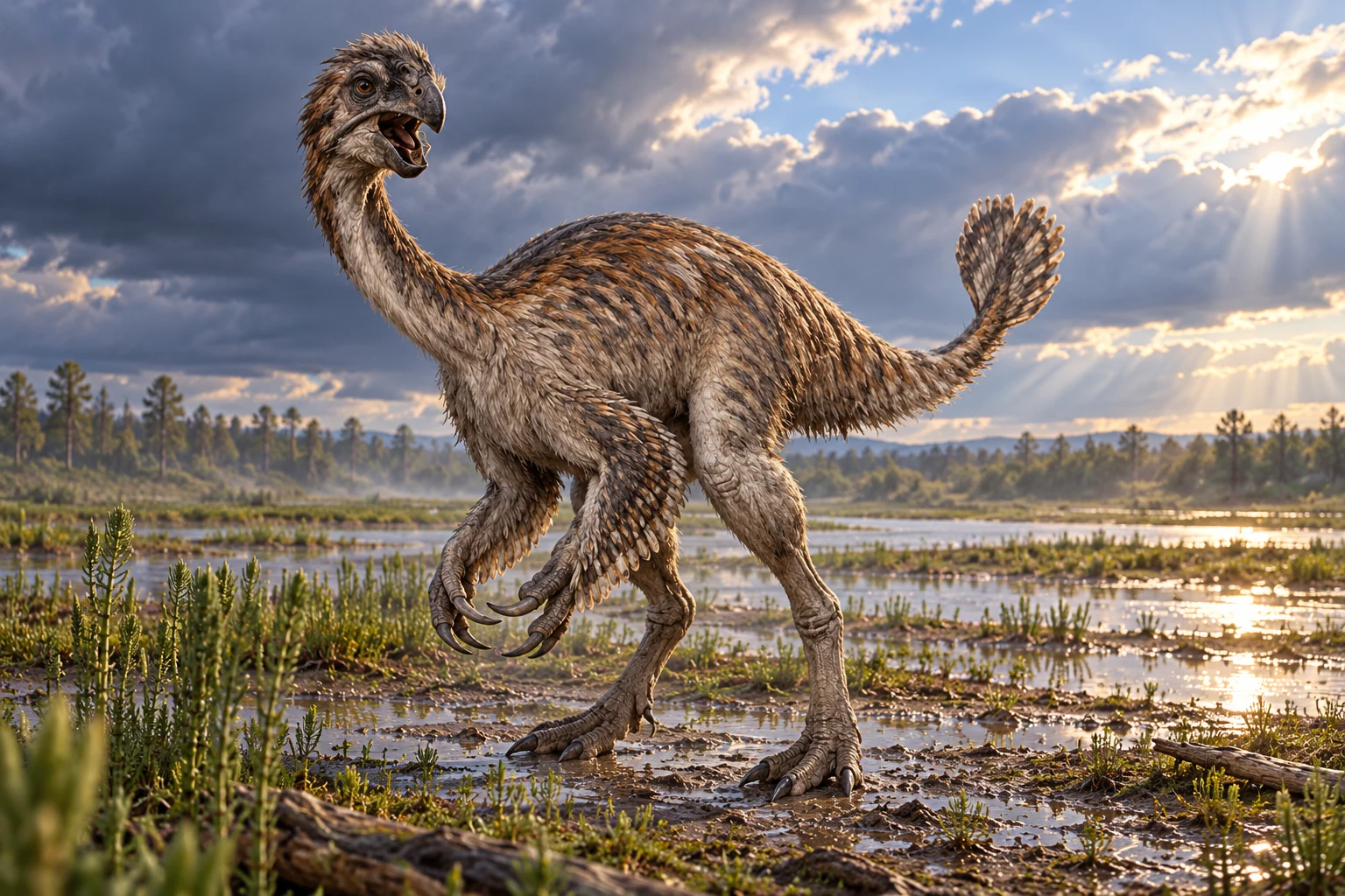 Heyuannia — AI artistic reconstruction following the credited complete-body reference