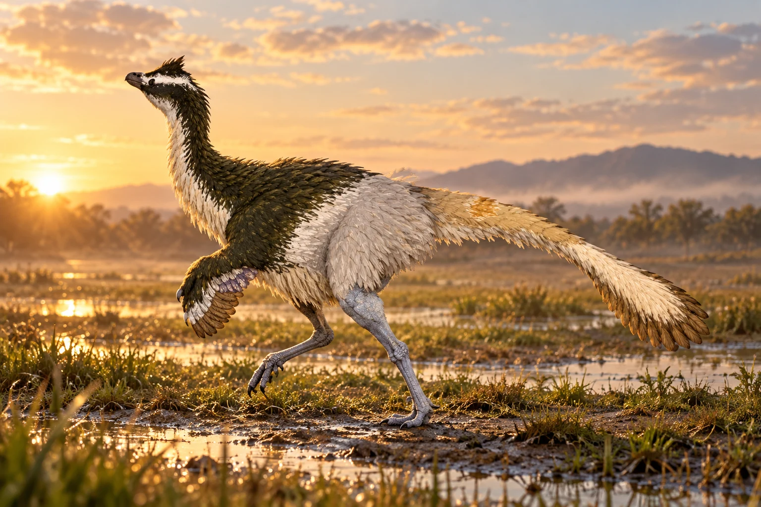 Hulsanpes — AI artistic reconstruction following the credited complete-body reference