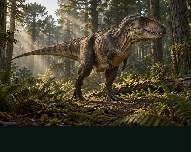 Mapusaurus in a prehistoric landscape — AI-generated artistic interpretation